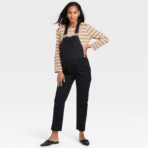 The Nines by HATCH™ Sleeveless Classic Cotton Twill Maternity Jumpsuit